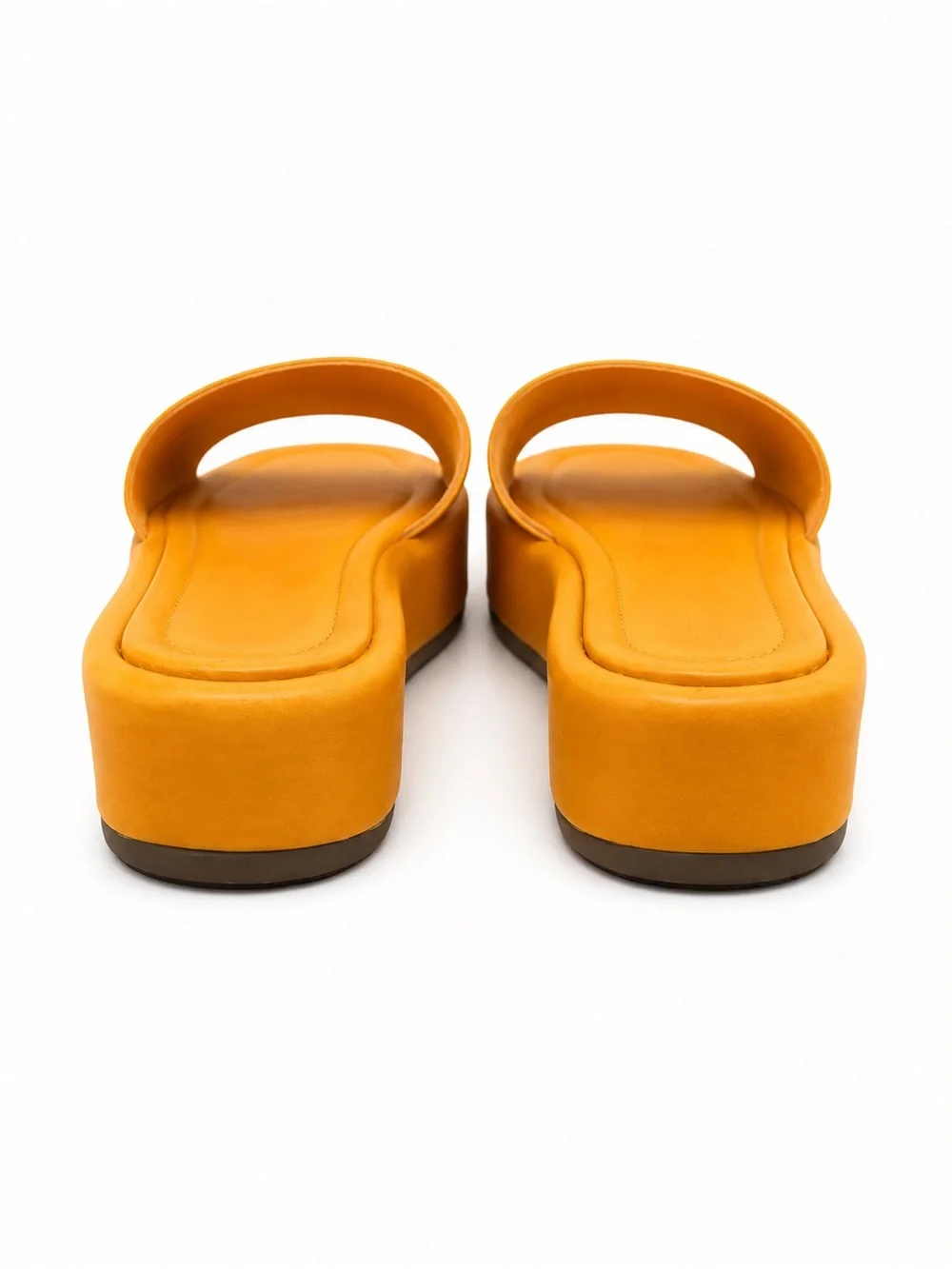 SCHUTZ Platform Slide Sandal in Mustard